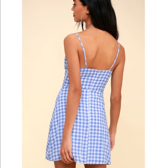 SOLD Lulus St. Helena Gingham Tie-Front Dress - Picture 3 of 11